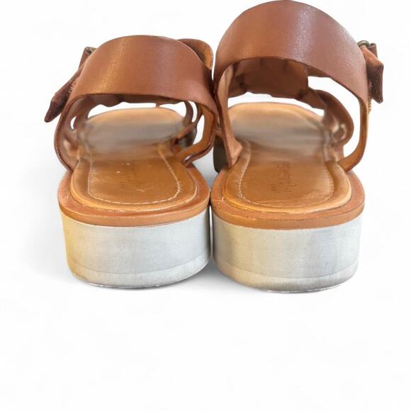 MADEWELL FISHERMAN SANDAL BROWN LEATHER PLATFORM SIZE 8 1/2. - Picture 6 of 8